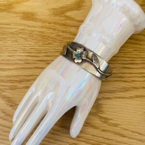 BRACELET SIGNED MEXICO ECHOLS TURQUOISE CUFF VINTAGE